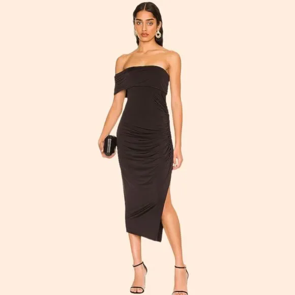 Majorelle Giselle Black Midi Dress - Picture 1 of 7